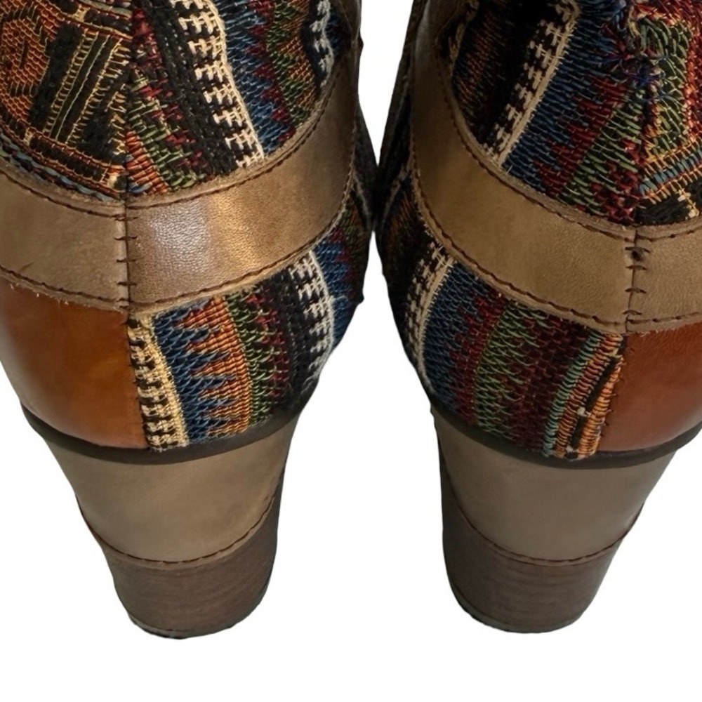 Stylish Multi-Color Women's Heeled Boots - Orange Accent - Picture 13 of 15